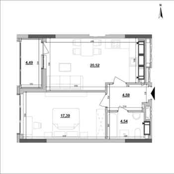 1 ���. ��������, 51.53 ��. �., 21/25 ����