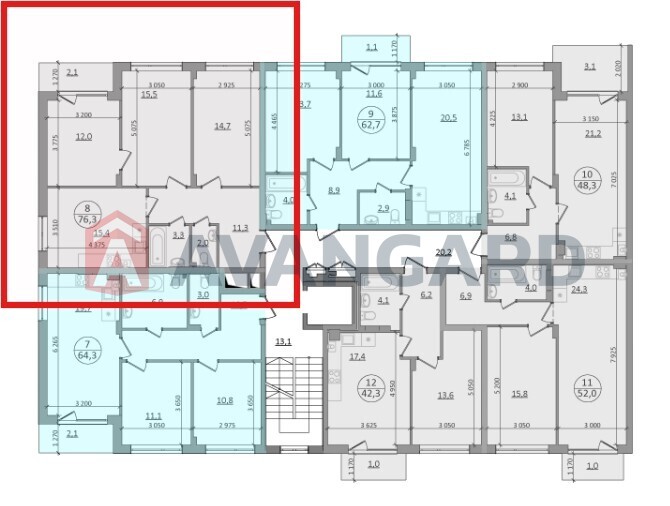 3 ��. ��������, 76.3/42.2/15.4 ��. �., 2/5 ������ ���� 18