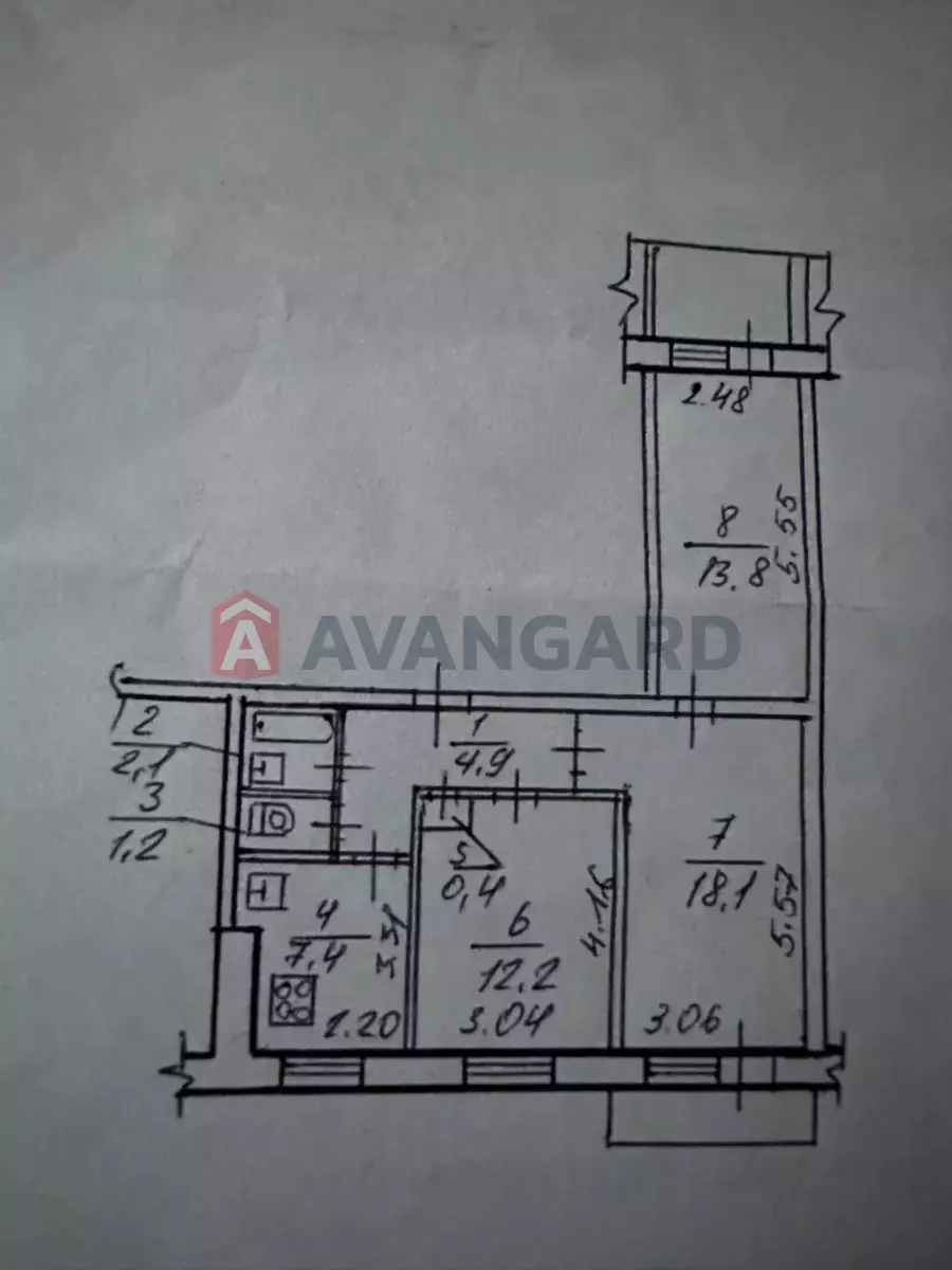 3 комн. квартира, 64/-/- кв. м., 7/9 этаж фото 11 3 комн. квартира, 64/-/- кв. м., 7/9 этаж фото 11