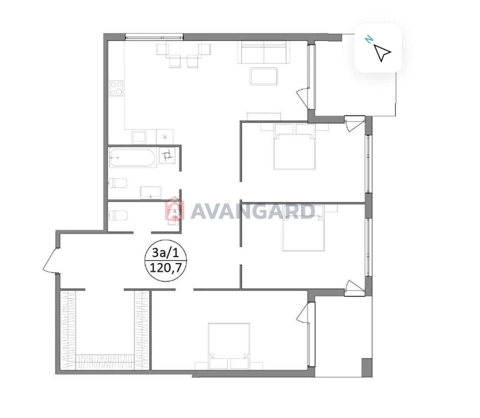3 комн. квартира, 120.7/47/28 кв. м., 4/5 этаж фото 20 3 комн. квартира, 120.7/47/28 кв. м., 4/5 этаж фото 20