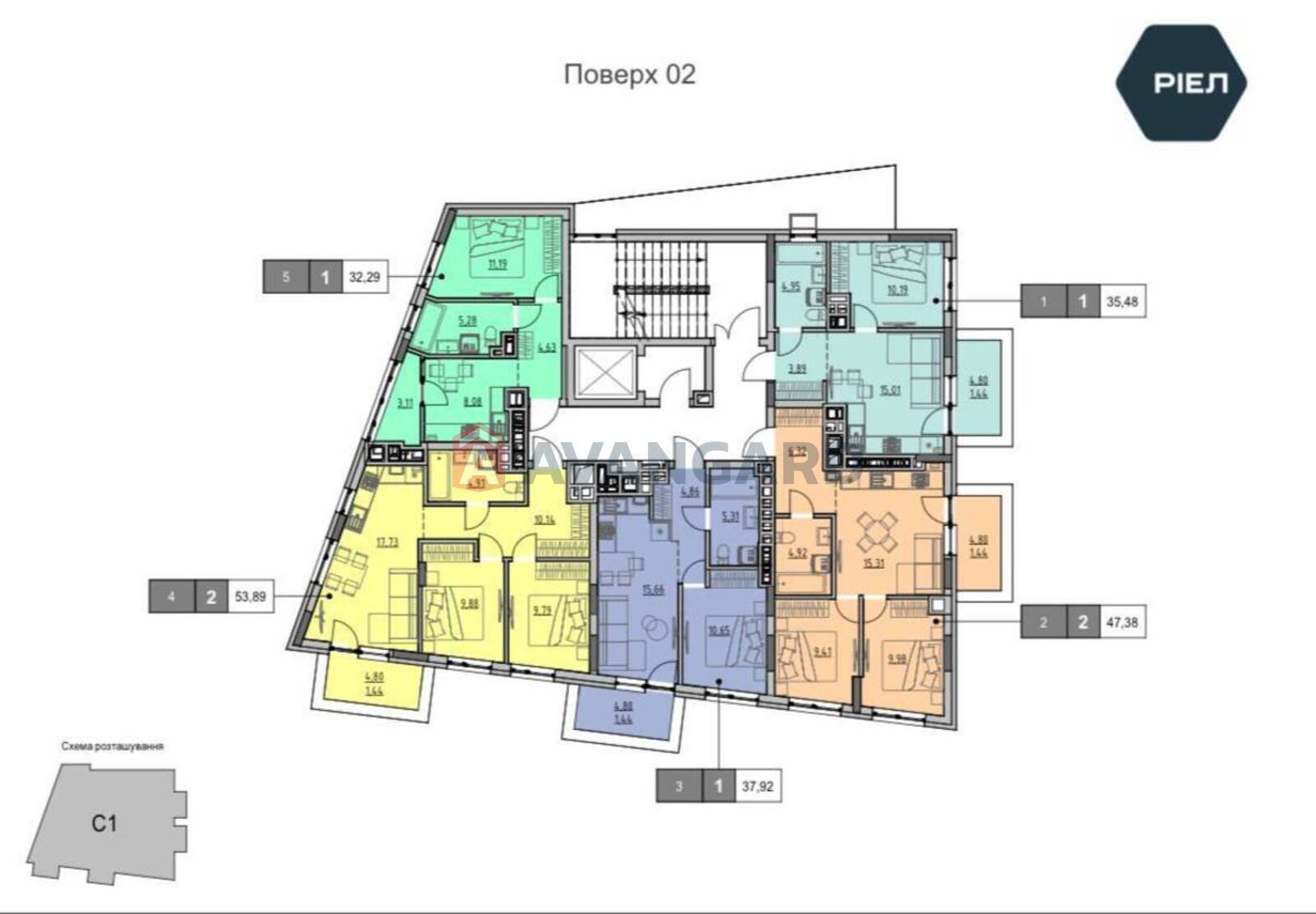 2 ��. ��������, 47/19/15 ��. �., 2/12 ������ ���� 1