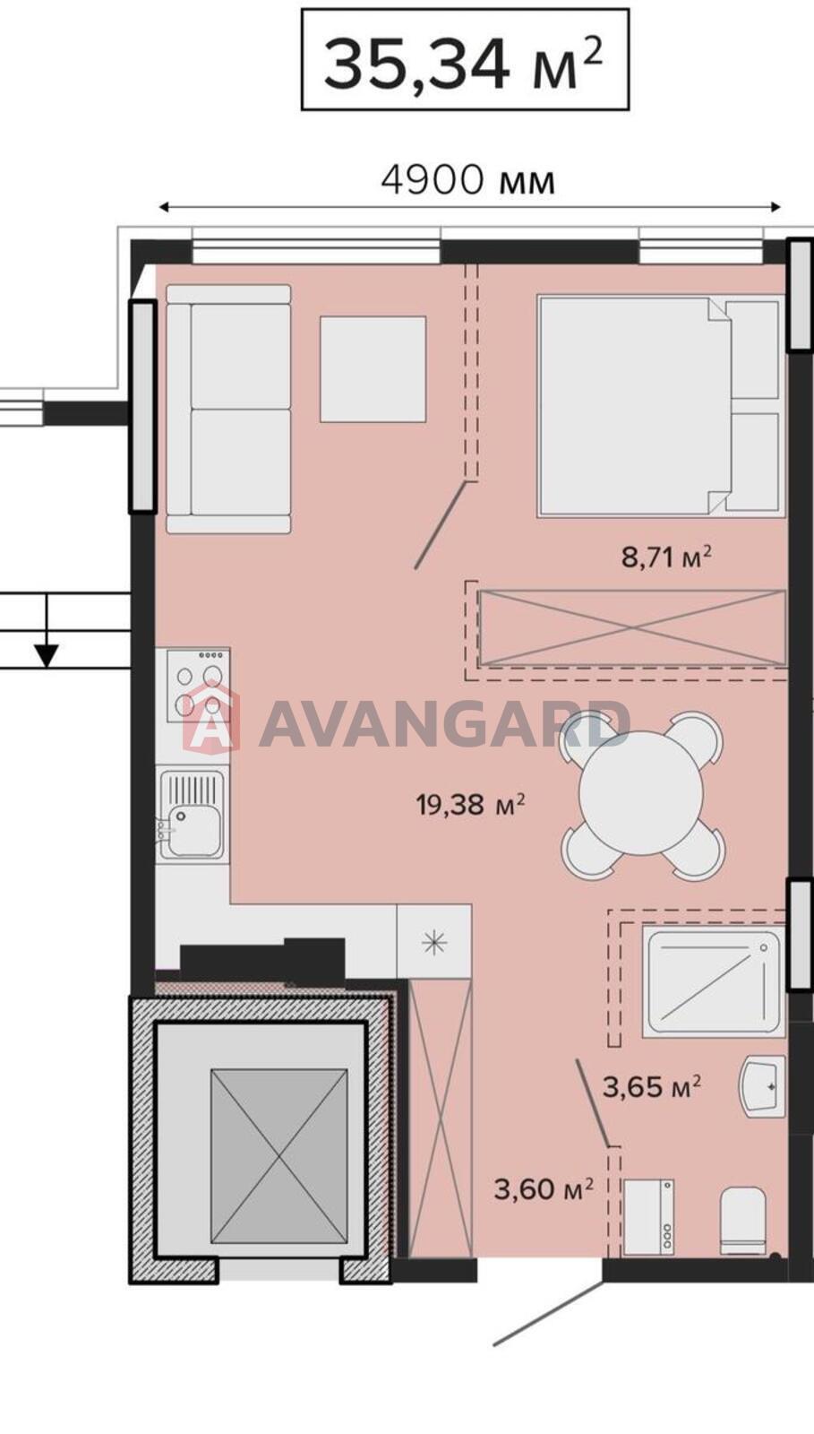 1 ��. ��������, 35,34/19.38/8.7 ��. �., 2/5 ������ ���� 2