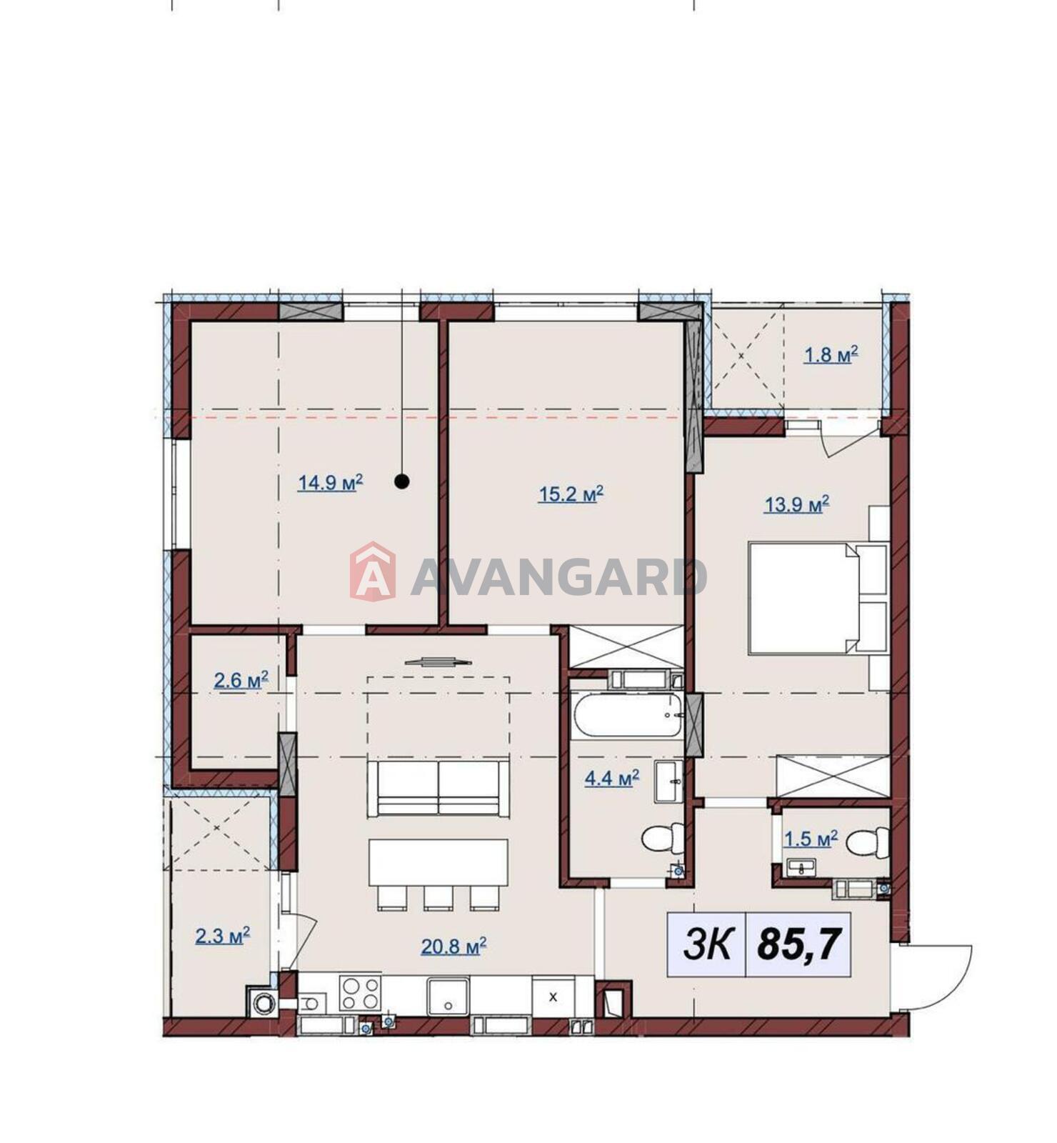 3 ��. ��������, 86/44/21 ��. �., 5/7 ������ ���� 2