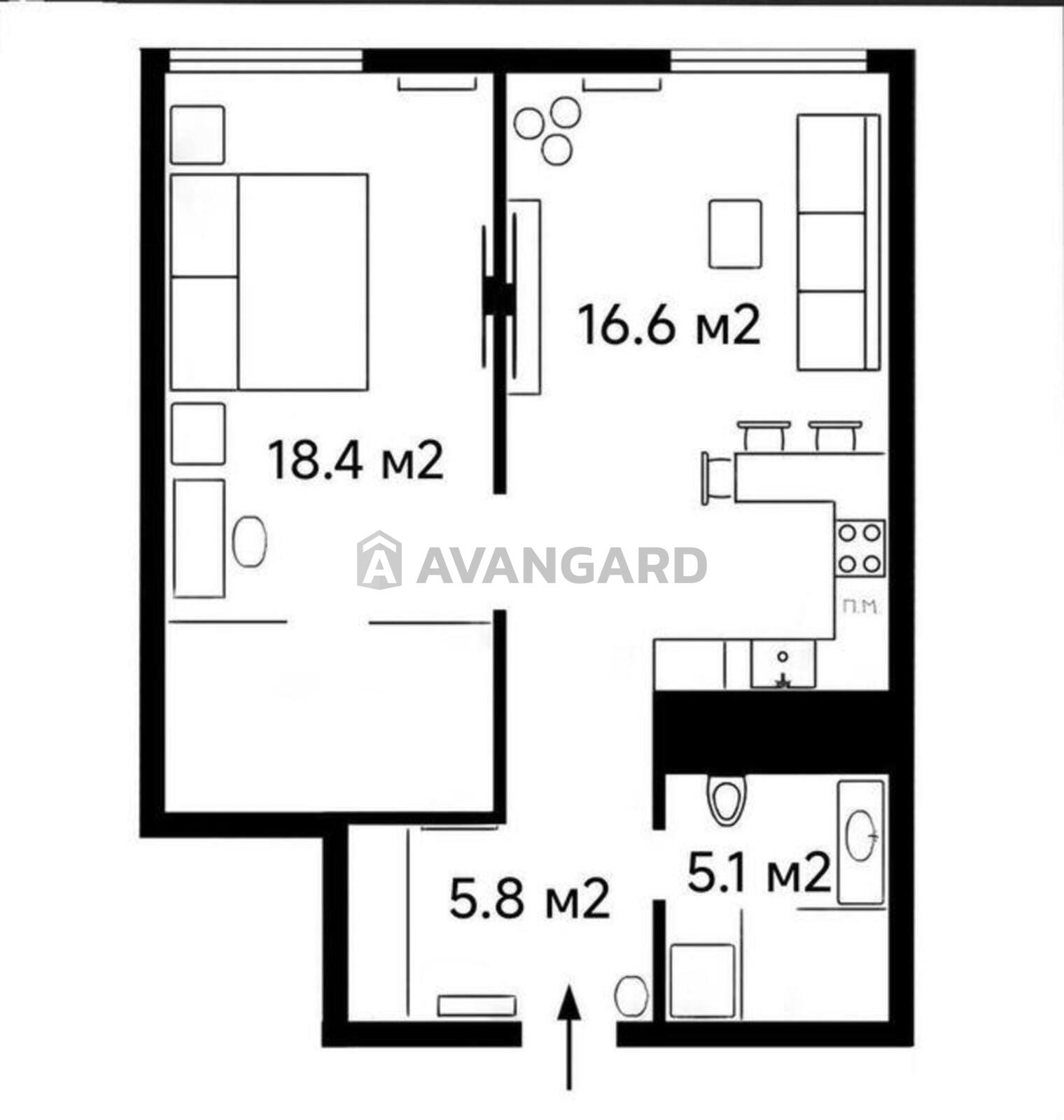 1 комн. квартира, 45/-/16 кв. м., 4/26 этаж фото 20 1 комн. квартира, 45/-/16 кв. м., 4/26 этаж фото 20