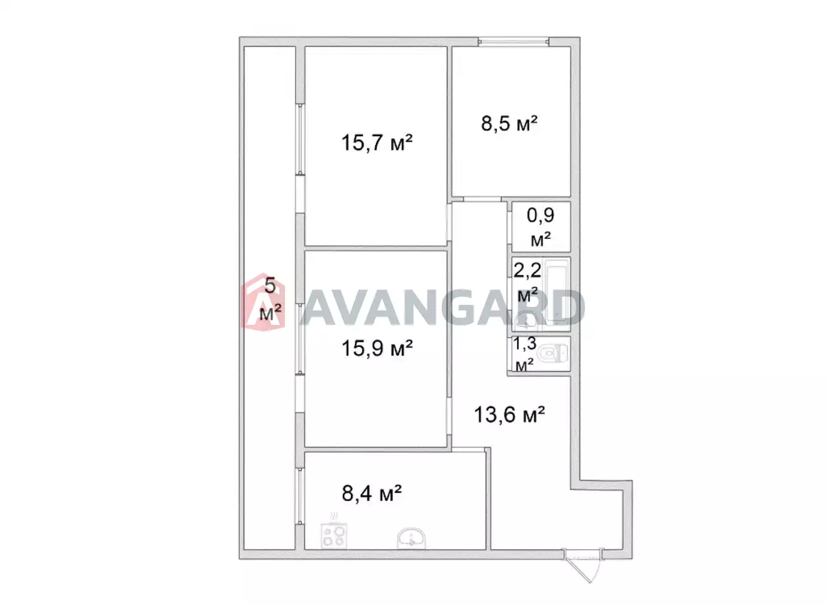 3 ��. ��������, 73/40/9 ��. �., 14/14 ������ ���� 9