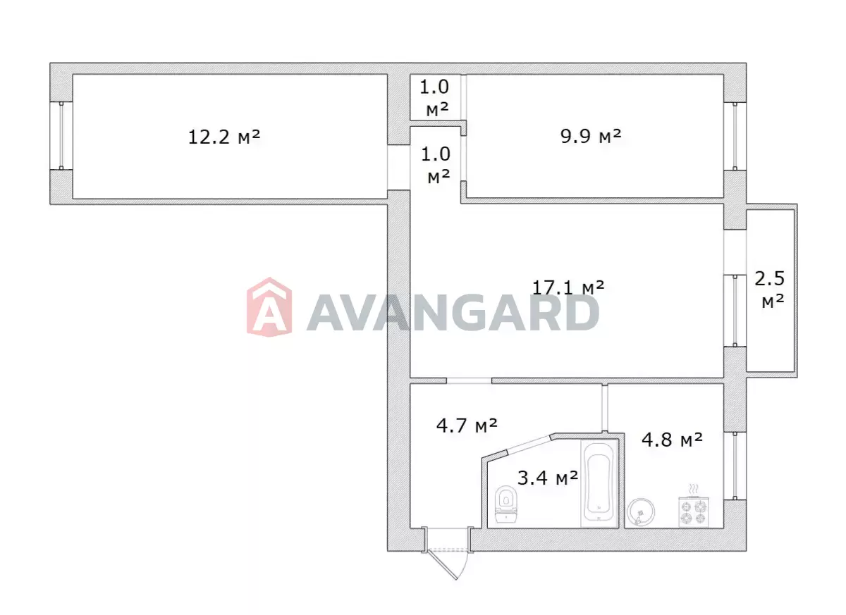 3 кім. квартира, 55/40/5 кв. м., 3/5 поверх фото 10 3 кім. квартира, 55/40/5 кв. м., 3/5 поверх фото 10