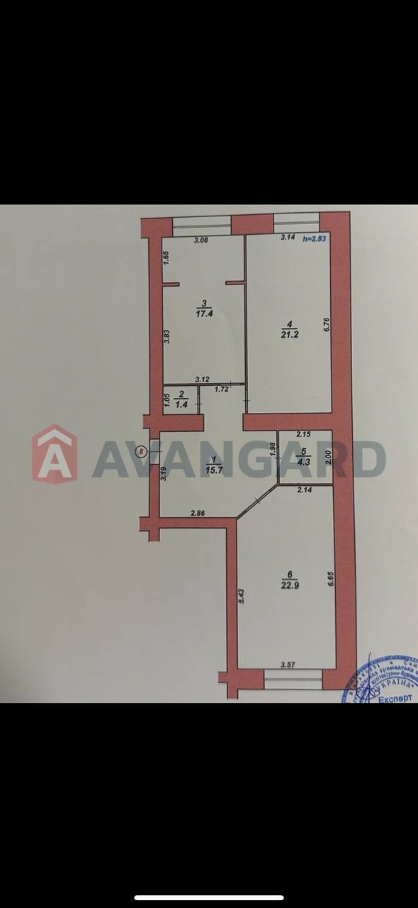 1 ��. ��������, 83/44/17,4 ��. �., 1/10 ������ ���� 4