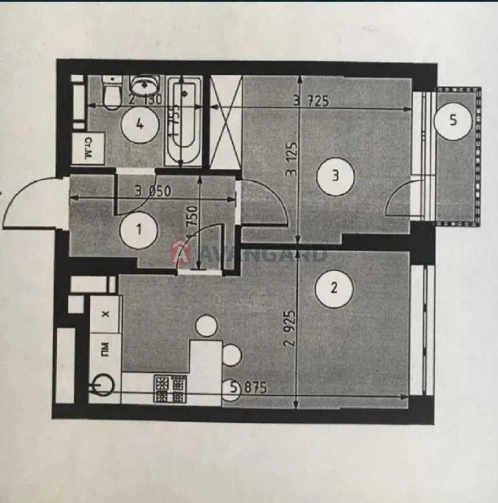 1 кім. квартира, 36/11/15 кв. м., 12/24 поверх фото 4 1 кім. квартира, 36/11/15 кв. м., 12/24 поверх фото 4