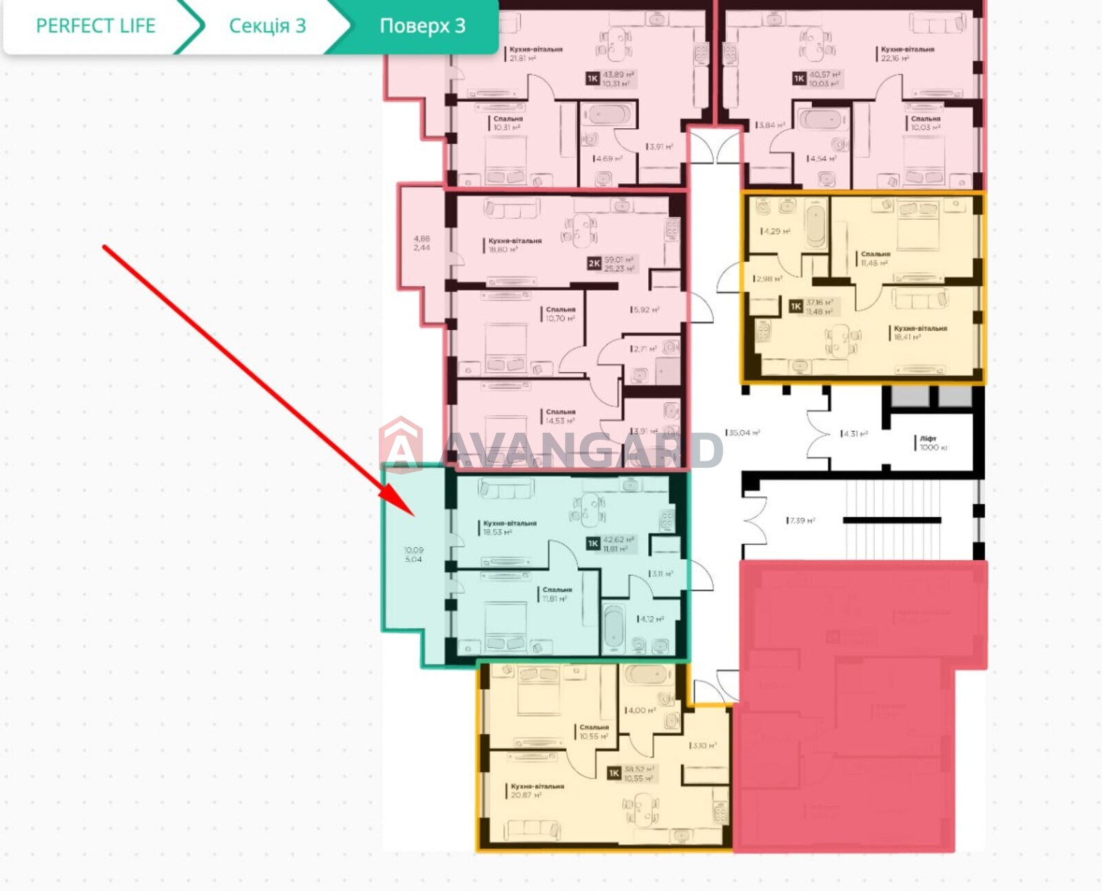 1 ��. ��������, 42,6/11.8/18.5 ��. �., 3/6 ������ ���� 6