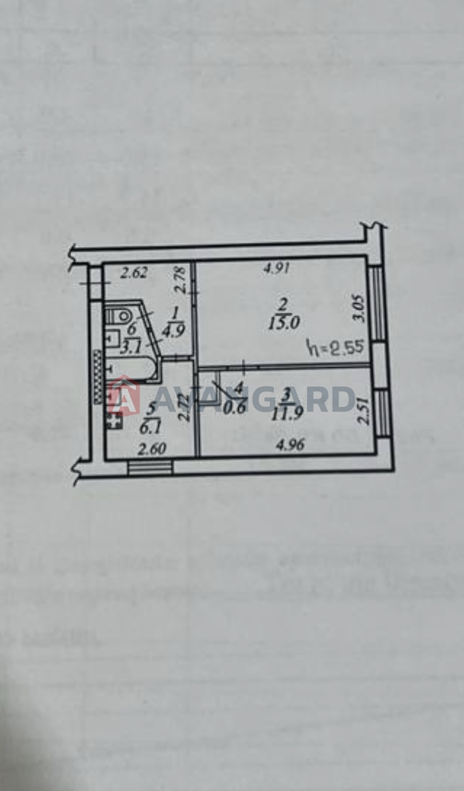 2 ��. ��������, 41,6/26,9/6,1 ��. �., 1/5 ������ ���� 14