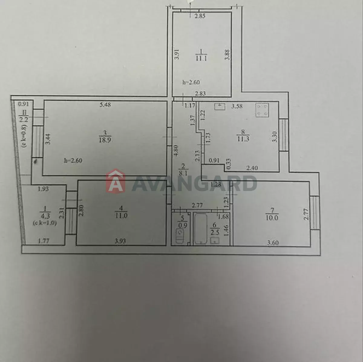 3 кім. квартира, 69/39/11 кв. м., 8/10 поверх фото 6 3 кім. квартира, 69/39/11 кв. м., 8/10 поверх фото 6