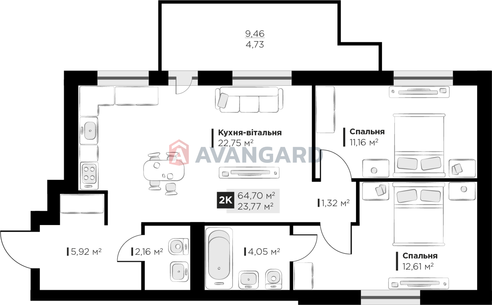 2 ��. ��������, 64.7/23.7/22.7 ��. �., 7/8 ������ ���� 3