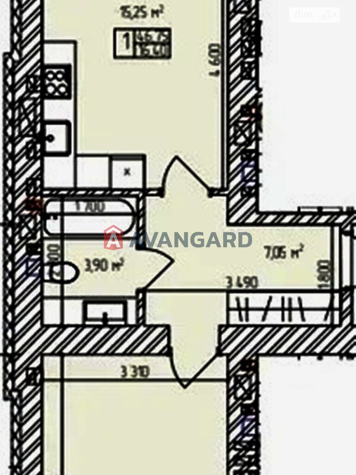 1 ��. ��������, 47/17/15 ��. �., 9/10 ������ ���� 3