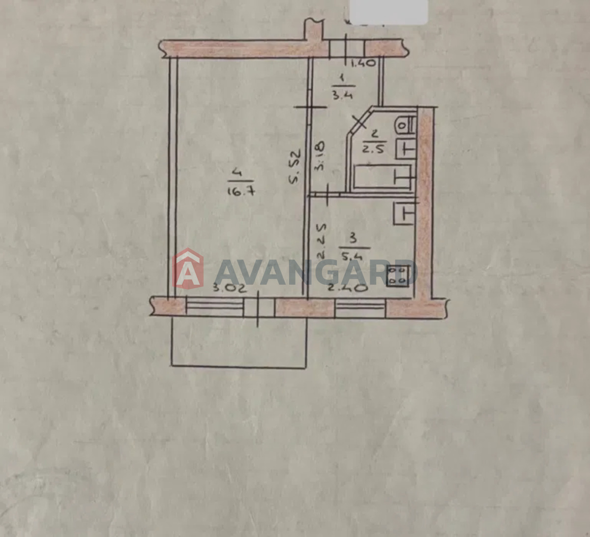 1 кім. квартира, 29/-/5 кв. м., 2/2 поверх фото 9 1 кім. квартира, 29/-/5 кв. м., 2/2 поверх фото 9