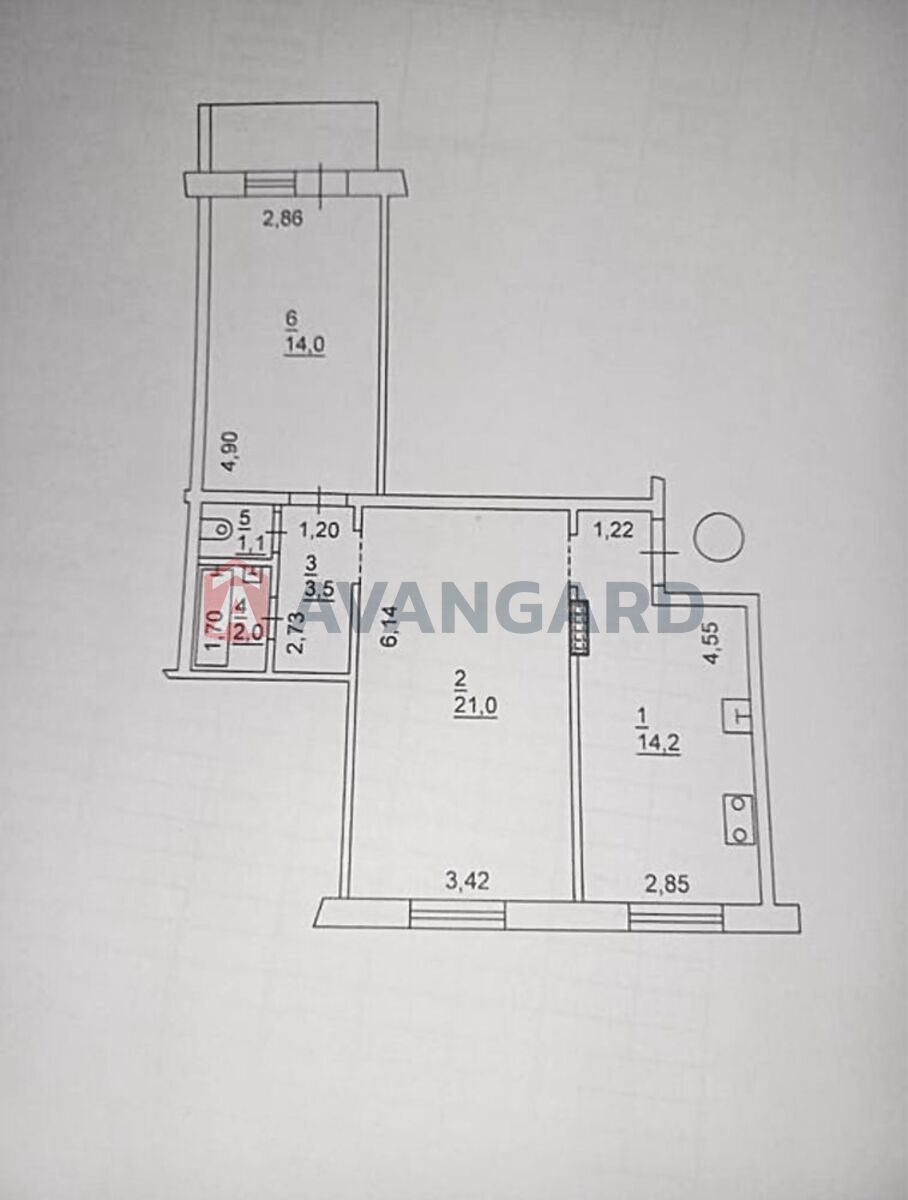 2 кім. квартира, 57/-/14 кв. м., 1/10 поверх фото 13 2 кім. квартира, 57/-/14 кв. м., 1/10 поверх фото 13