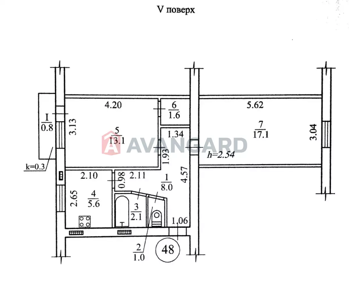 2 ��. ��������, 49/30/5 ��. �., 5/5 ������ ���� 1