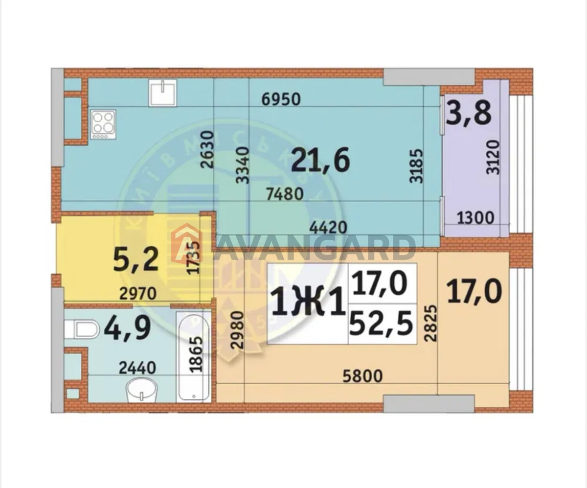 1 комн. квартира, 52/-/22 кв. м., 29/36 этаж фото 12 1 комн. квартира, 52/-/22 кв. м., 29/36 этаж фото 12