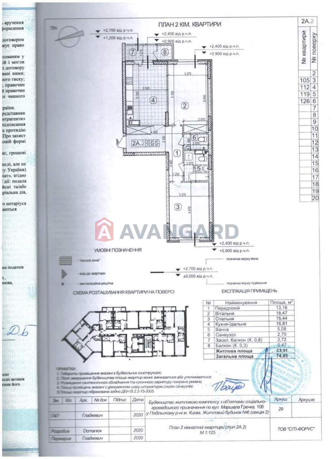 2 кім. квартира, 75/35/17 кв. м., 5/20 поверх фото 13 2 кім. квартира, 75/35/17 кв. м., 5/20 поверх фото 13