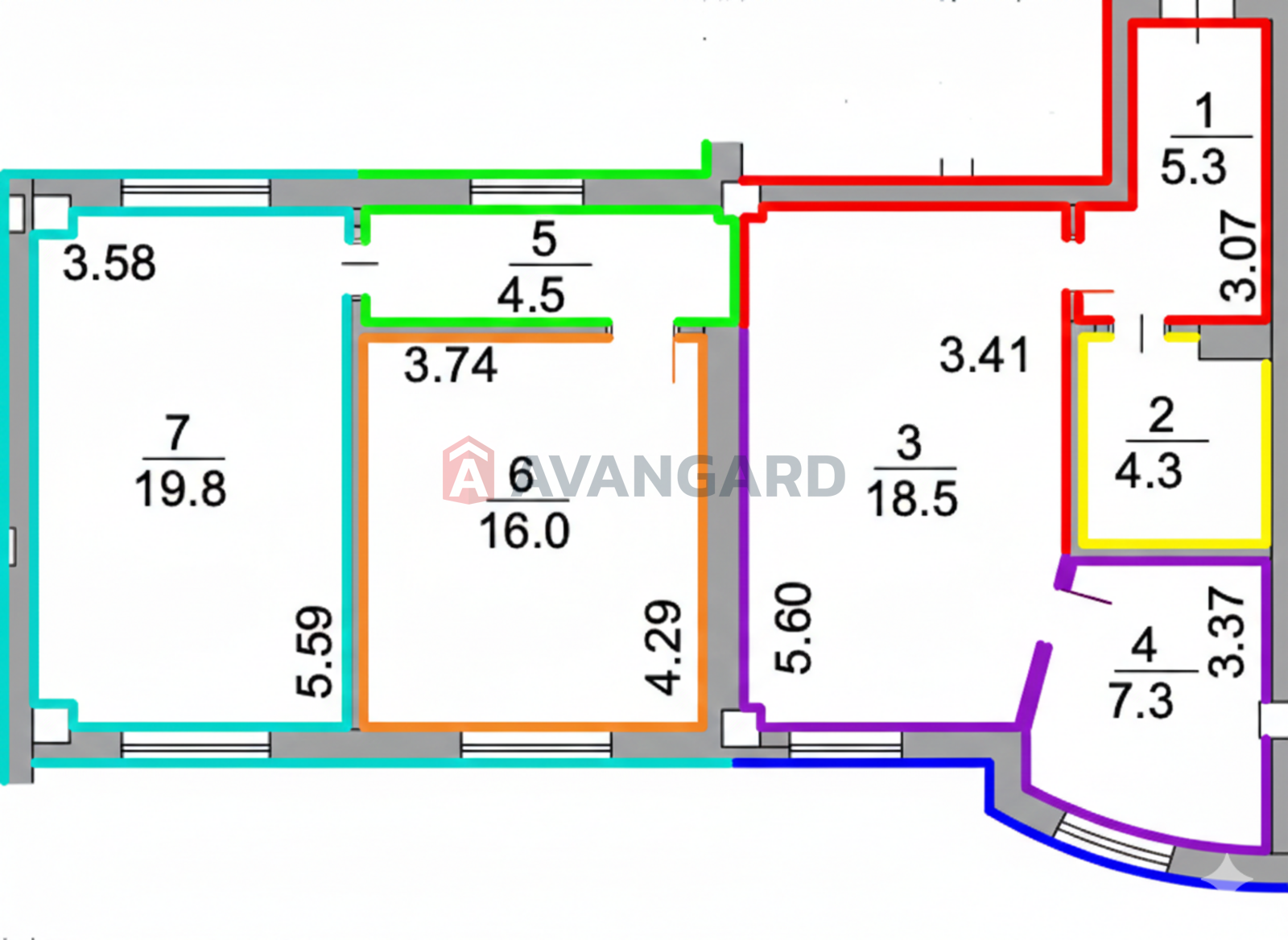 3 ����. ��������, 76,4/40/15 ��. �., 2/6 ���� ���� 1