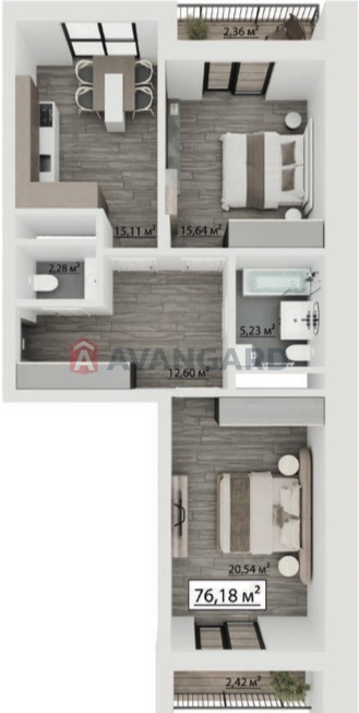 1 ����. ��������, 76,18/36.18/15.11 ��. �., 2/8 ���� ���� 4