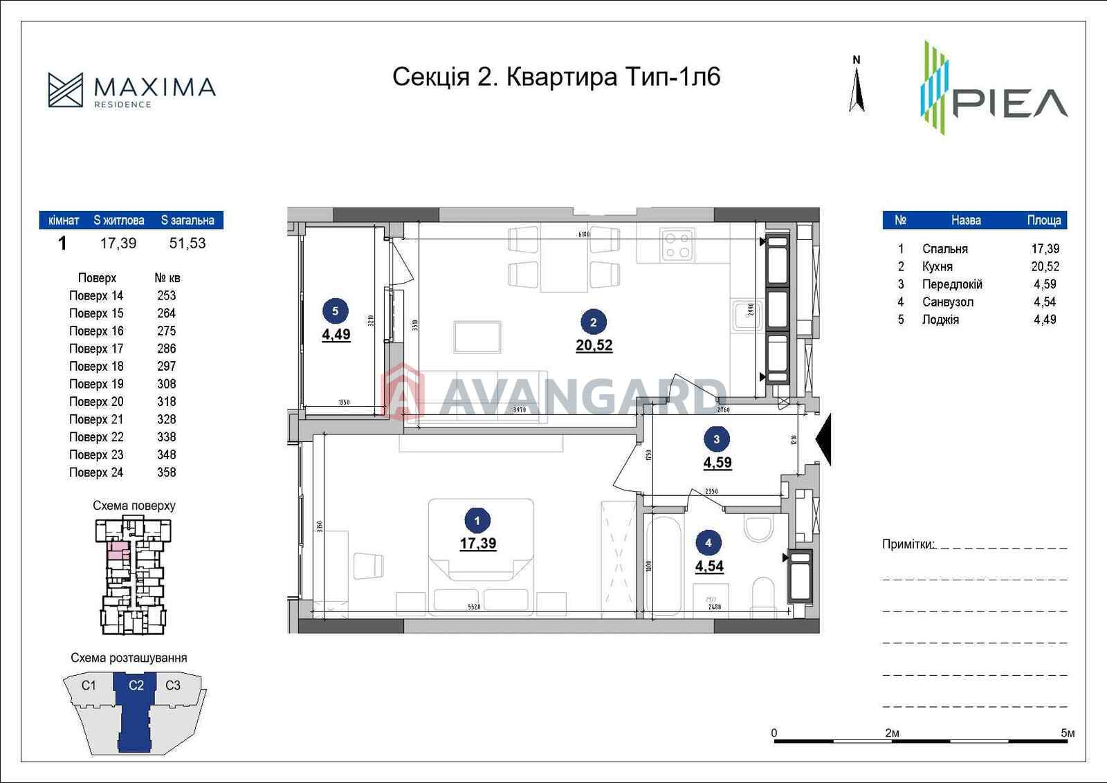 1 ��. ��������, 51.53/17,39/20.52 ��. �., 21/25 ������ ���� 1