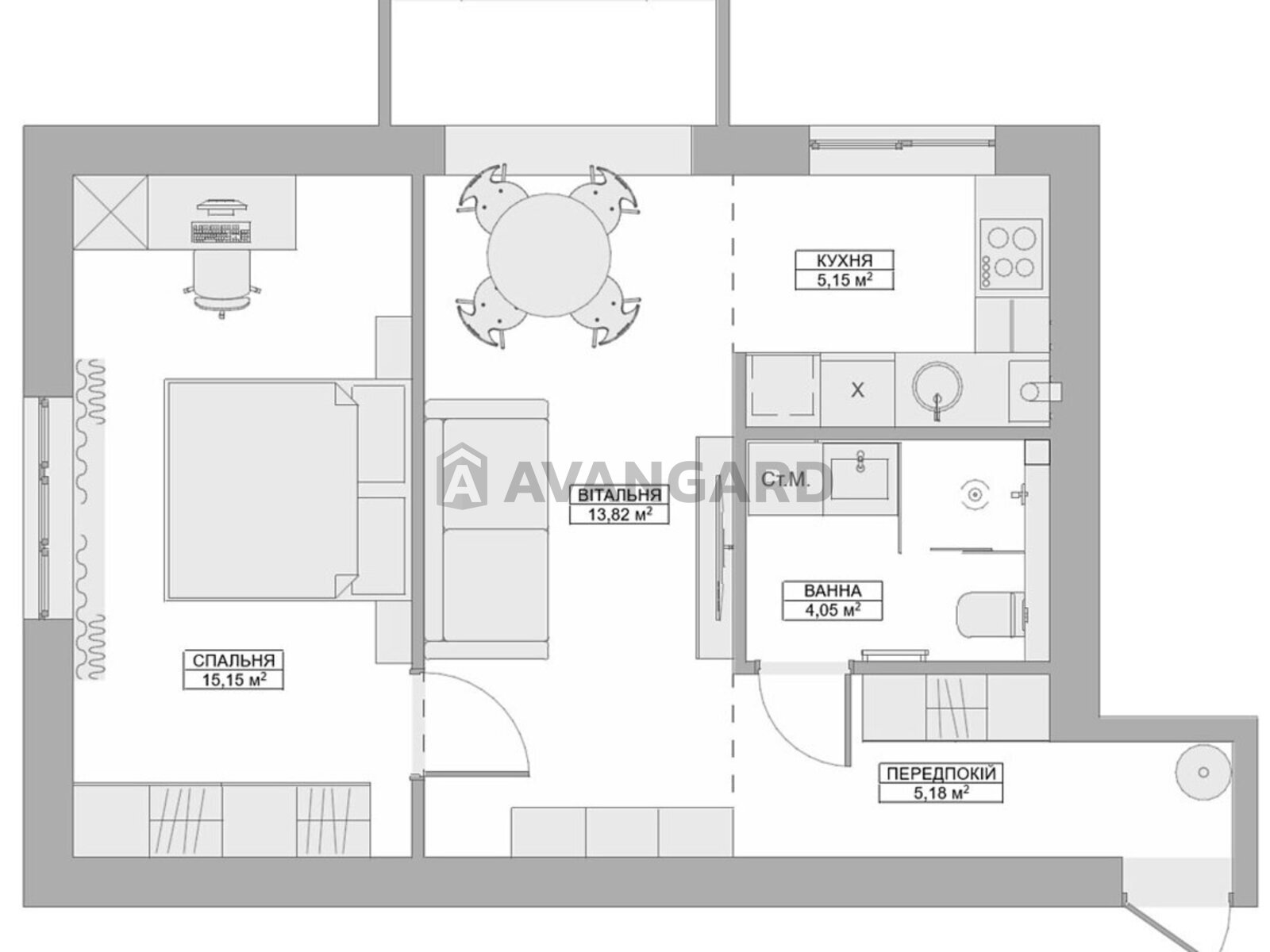 2 ��. ��������, 42/26/5 ��. �., 2/5 ������ ���� 1