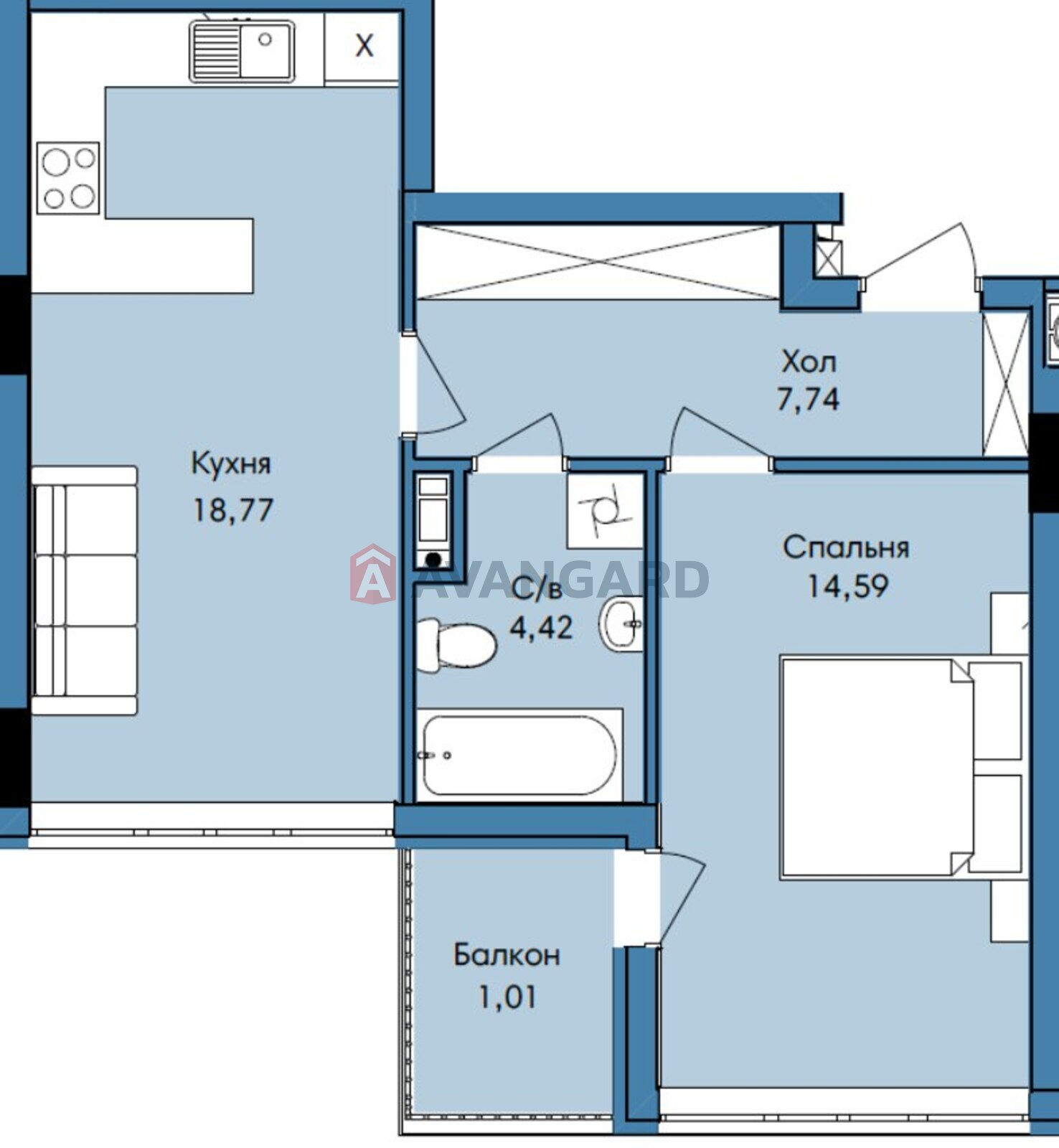 1 ��. ��������, 46/15/18 ��. �., 7/9 ������ ���� 3