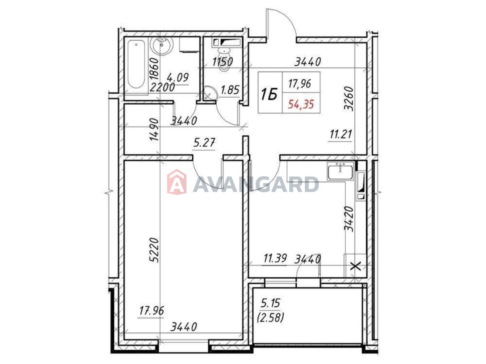 1 ��. ��������, 54/18/11 ��. �., 5/25 ������ ���� 1