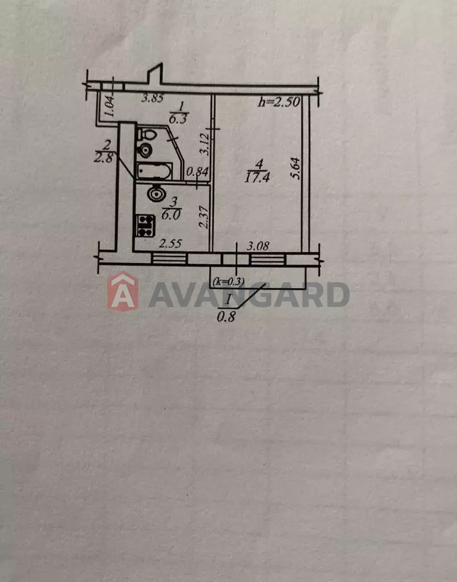 1 ��. ��������, 33/25/6 ��. �., 3/5 ������ ���� 5