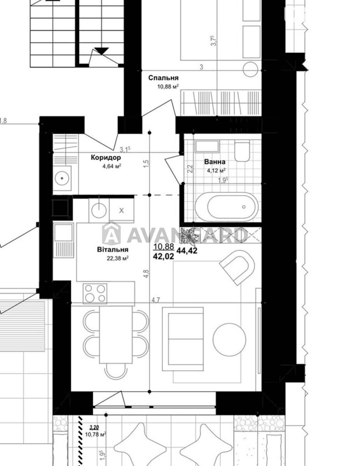 1 ��. ��������, 44/11/23 ��. �., 1/4 ������ ���� 3