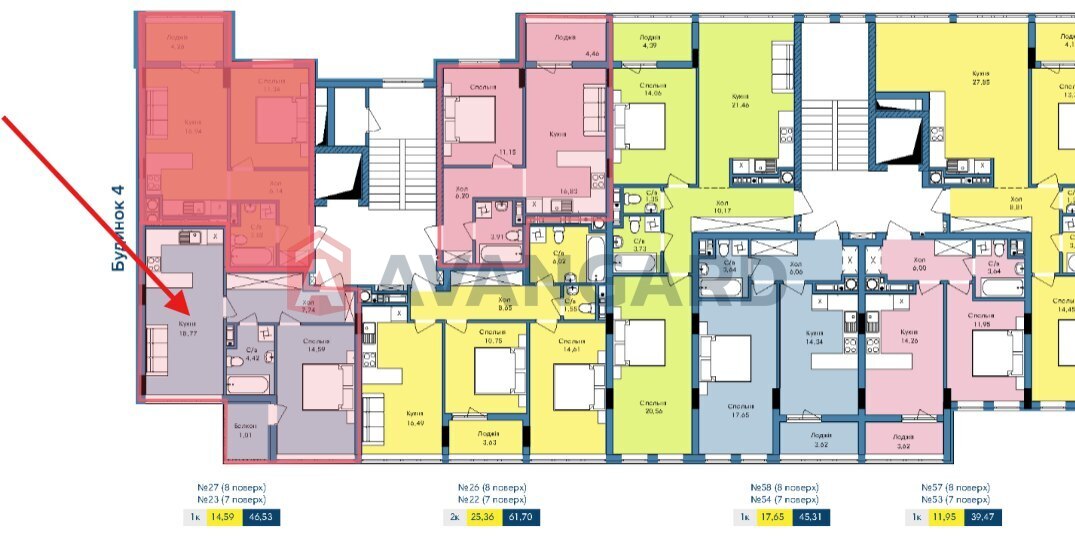 1 ��. ��������, 46/15/18 ��. �., 7/9 ������ ���� 4