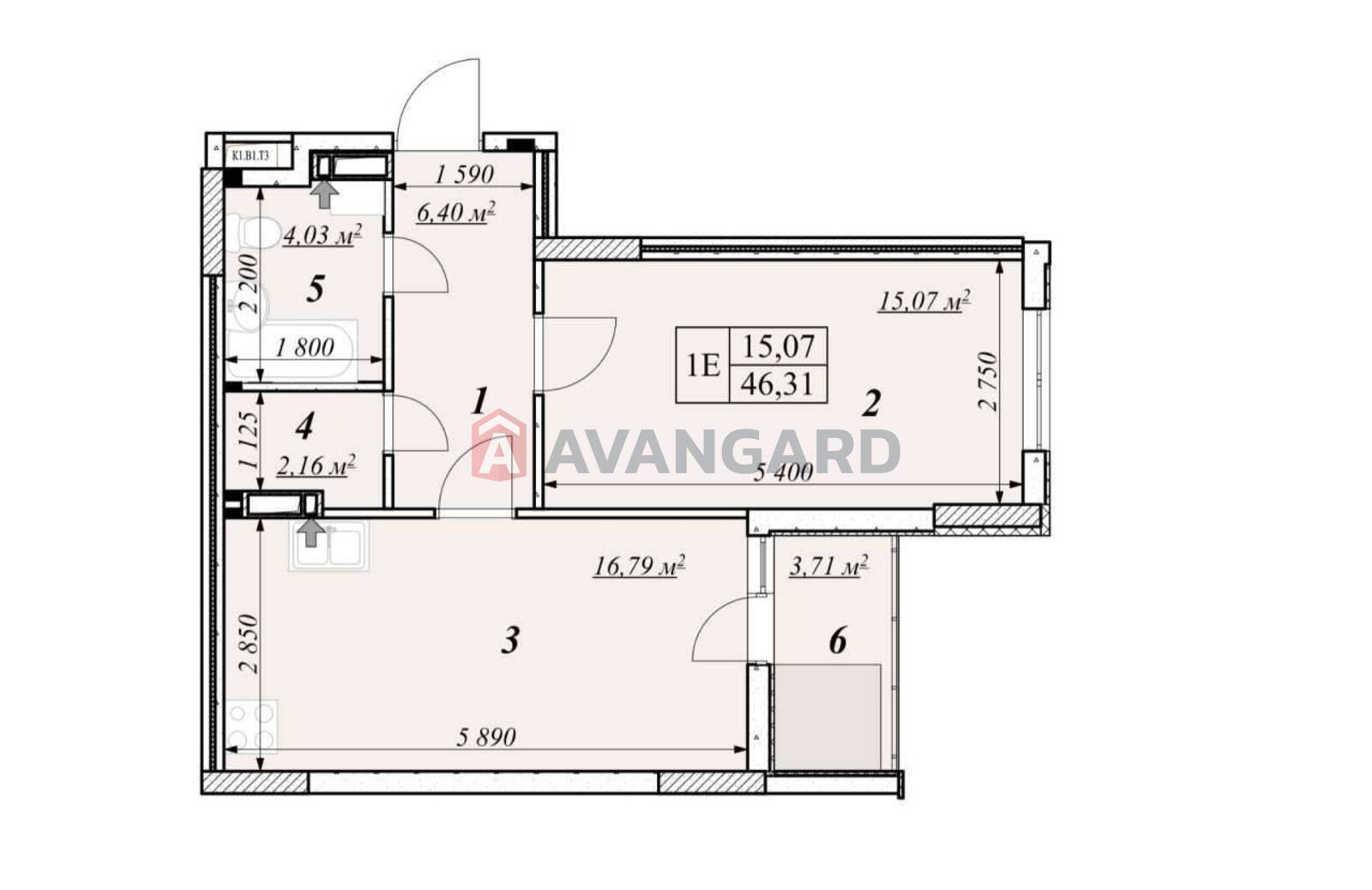 1 ��. ��������, 47/17/15 ��. �., 5/9 ������ ���� 5