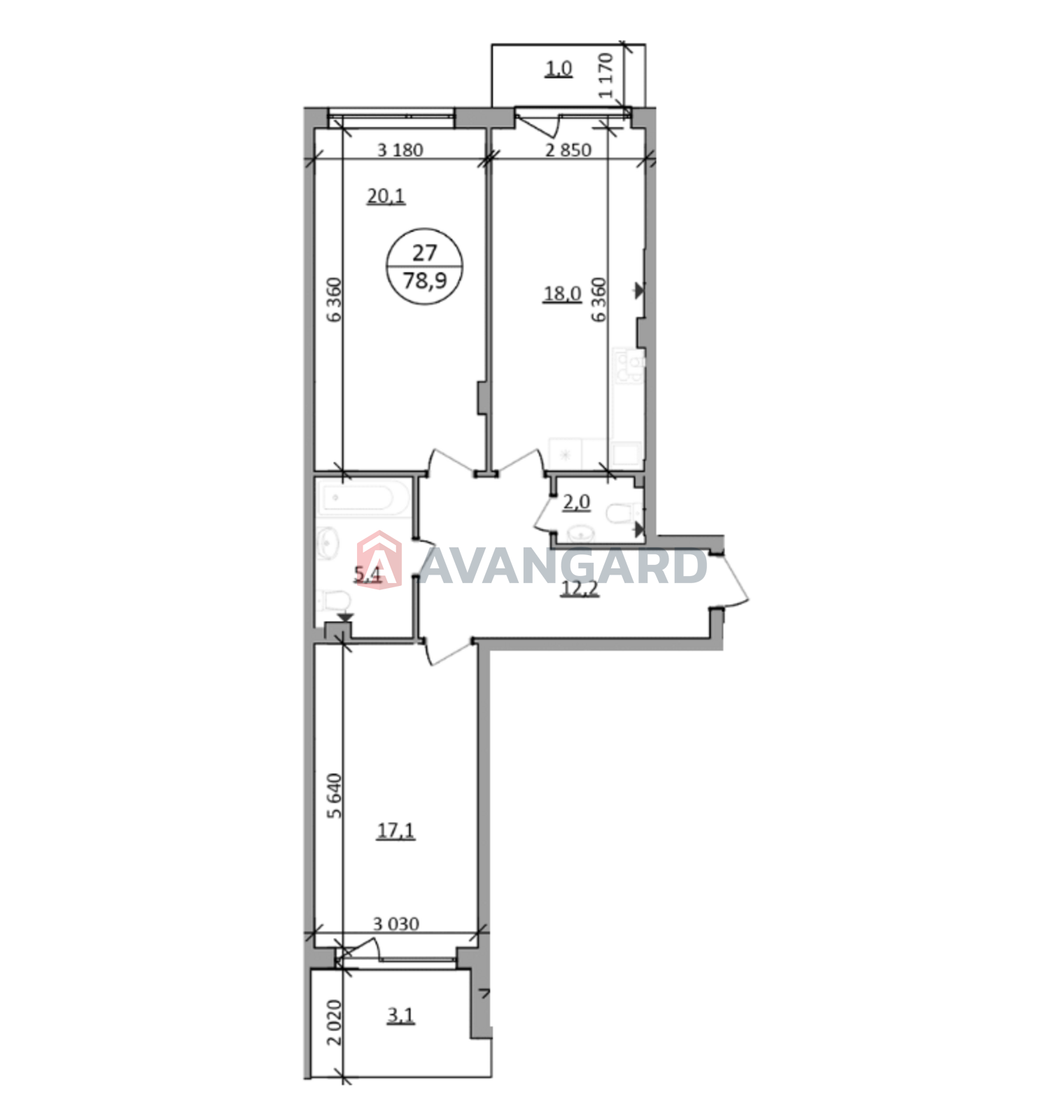 2 ����. ��������, 78,9/37,2/18 ��. �., 4/5 ���� ���� 11