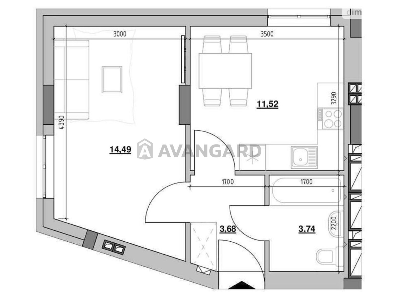 1 ��. ��������, 33/14/11 ��. �., 5/10 ������ ���� 2