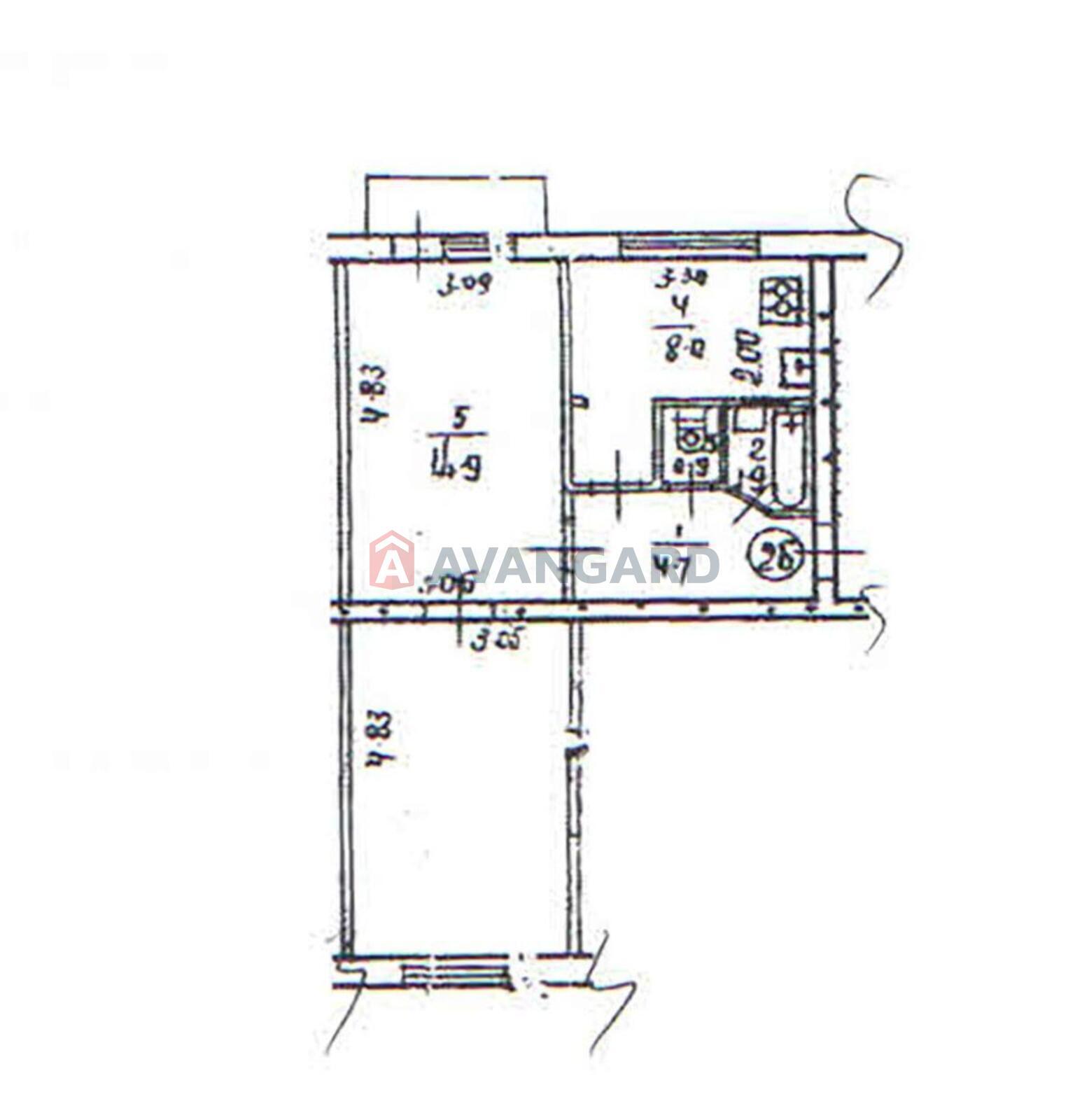 2 ��. ��������, 46/29/8 ��. �., 2/5 ������ ���� 27