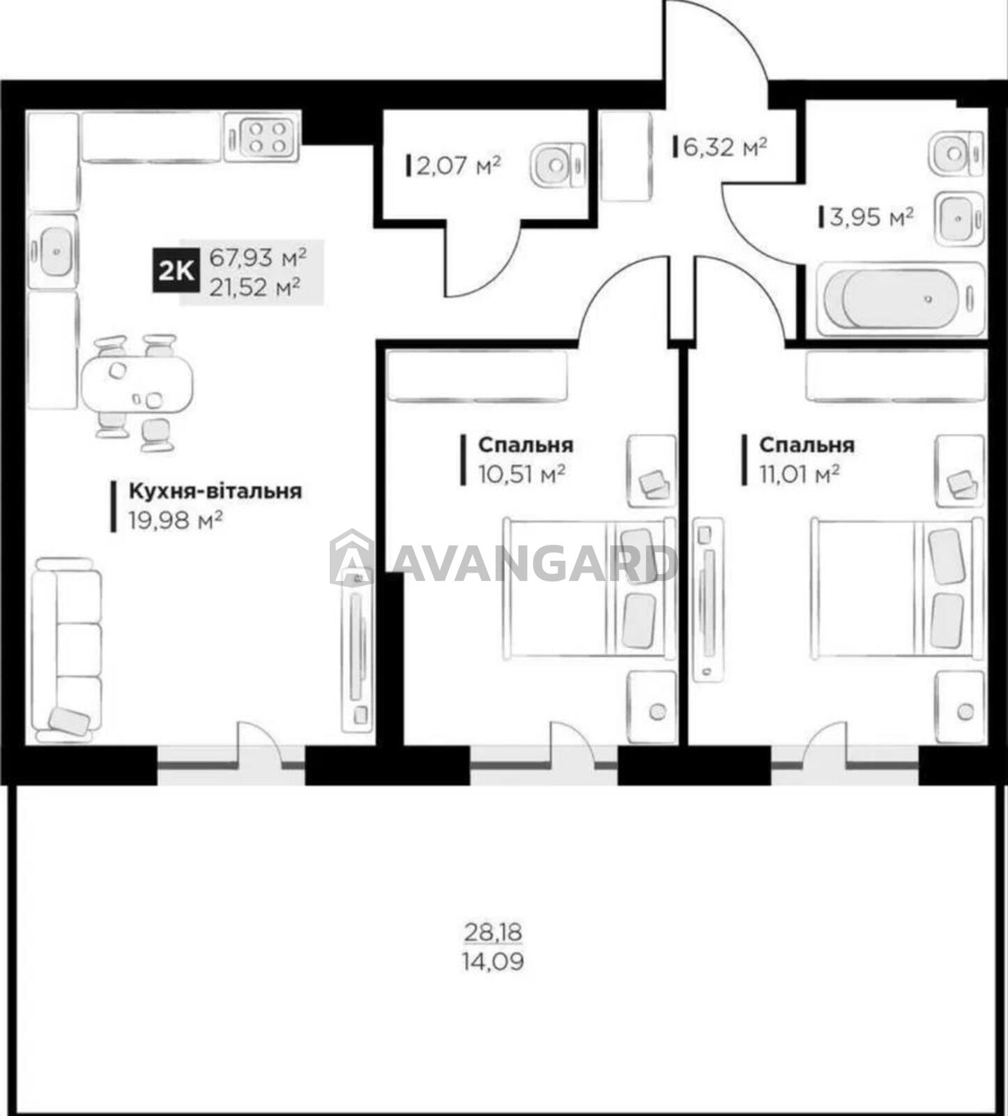 2 ��. ��������, 67,93/21,5/19,9 ��. �., 1/5 ������ ���� 8