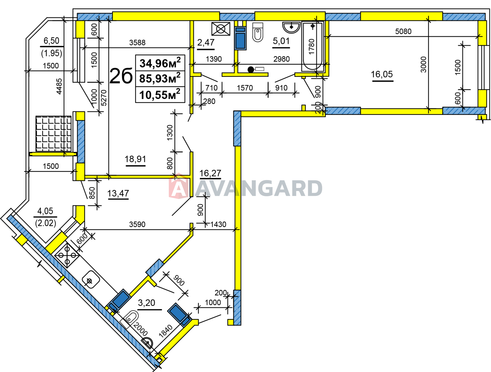 2 ��. ��������, 85,93/34,96/10,55 ��. �., 5/17 ������ ���� 1