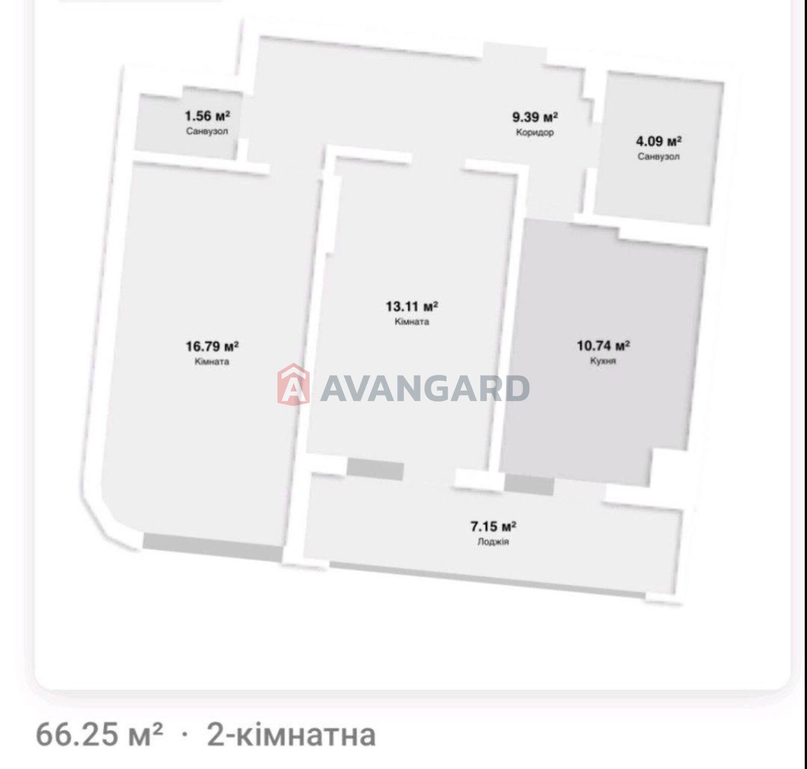 2 кім. квартира, 66,4/36/17 кв. м., 3/11 поверх фото 6 2 кім. квартира, 66,4/36/17 кв. м., 3/11 поверх фото 6