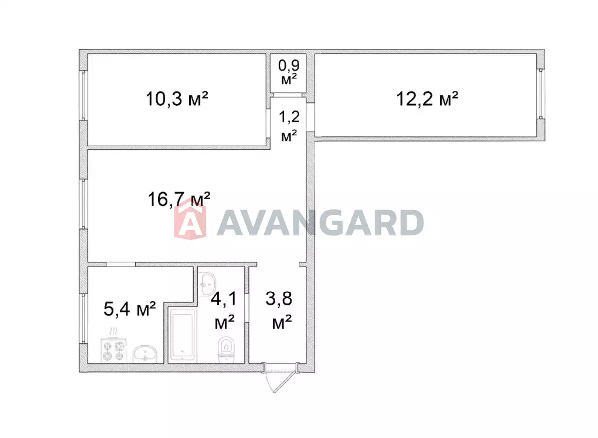 3 кім. квартира, 55/40/6 кв. м., 1/5 поверх фото 9 3 кім. квартира, 55/40/6 кв. м., 1/5 поверх фото 9