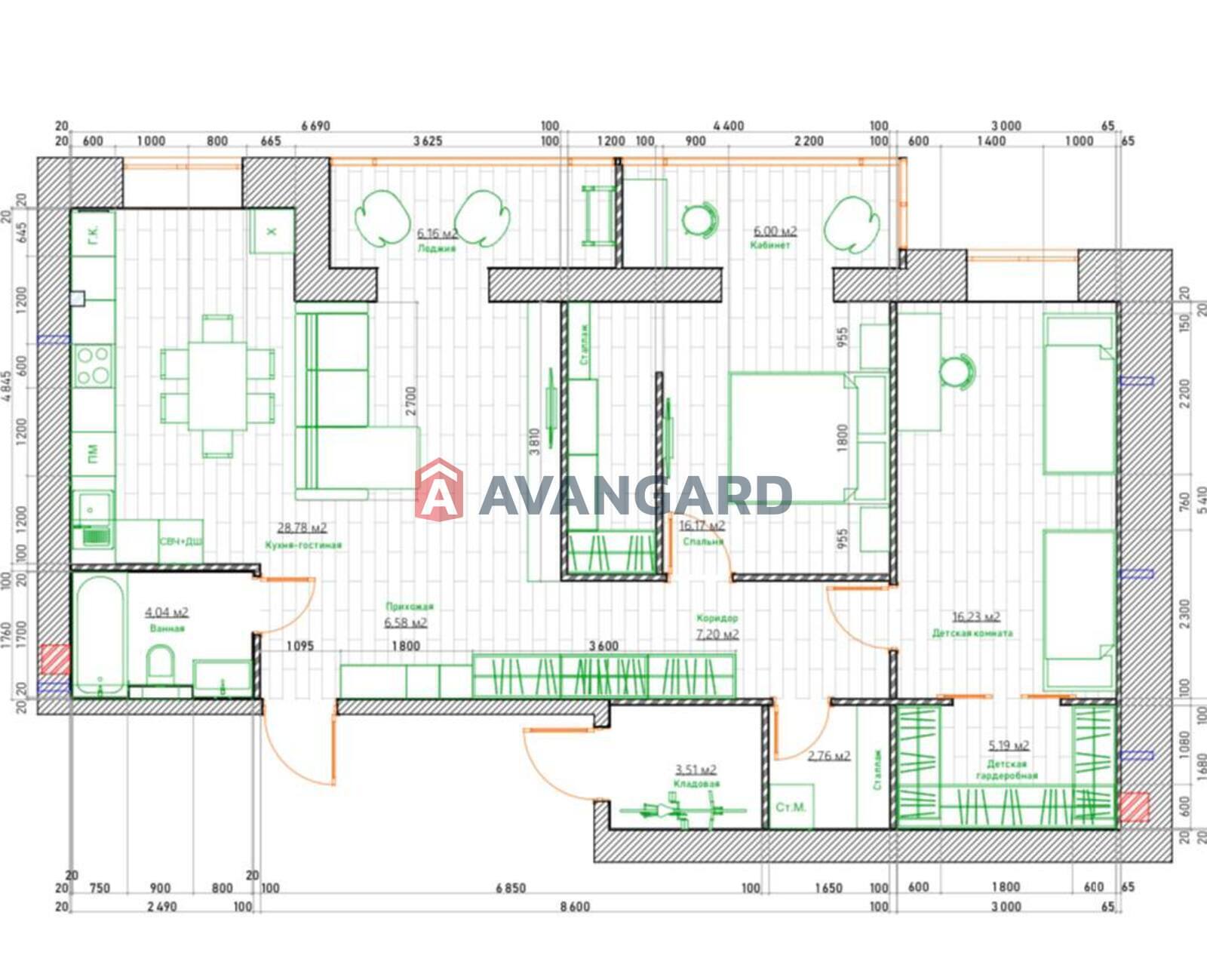 2 комн. квартира, 104/-/29 кв. м., 11/12 этаж фото 11 2 комн. квартира, 104/-/29 кв. м., 11/12 этаж фото 11