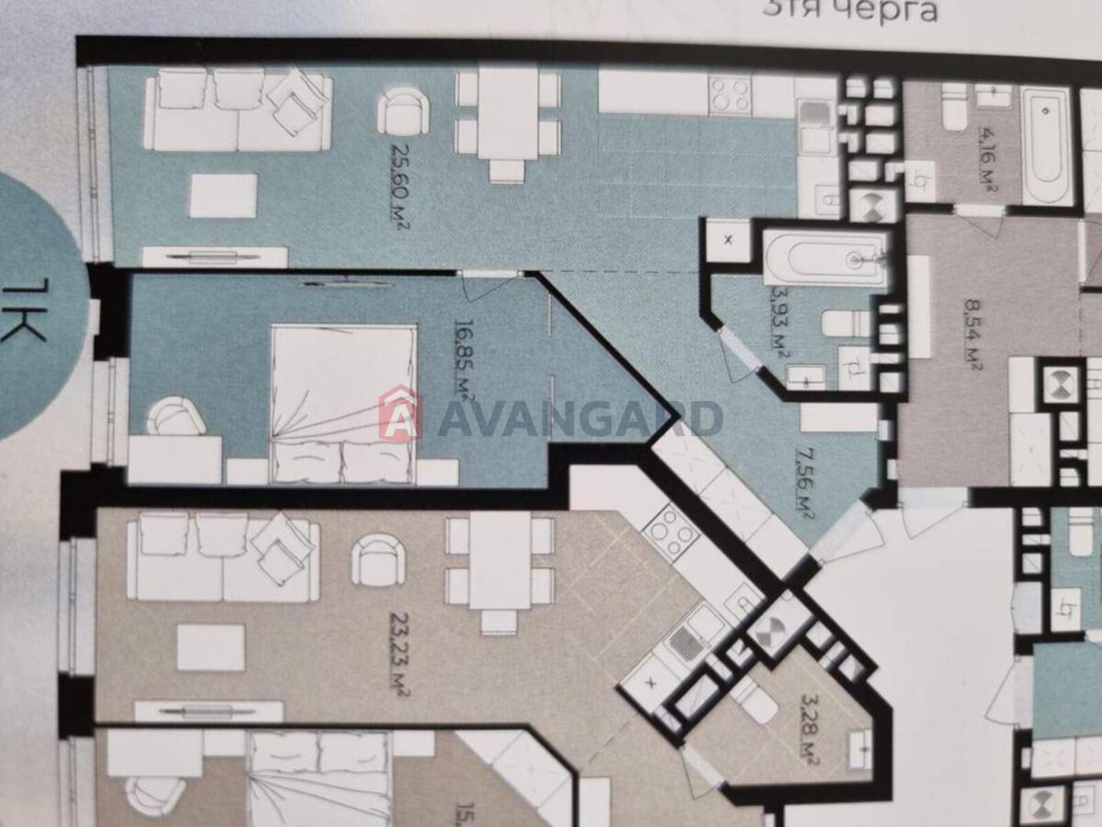 1 кім. квартира, 54/-/25 кв. м., 3/10 поверх фото 3 1 кім. квартира, 54/-/25 кв. м., 3/10 поверх фото 3