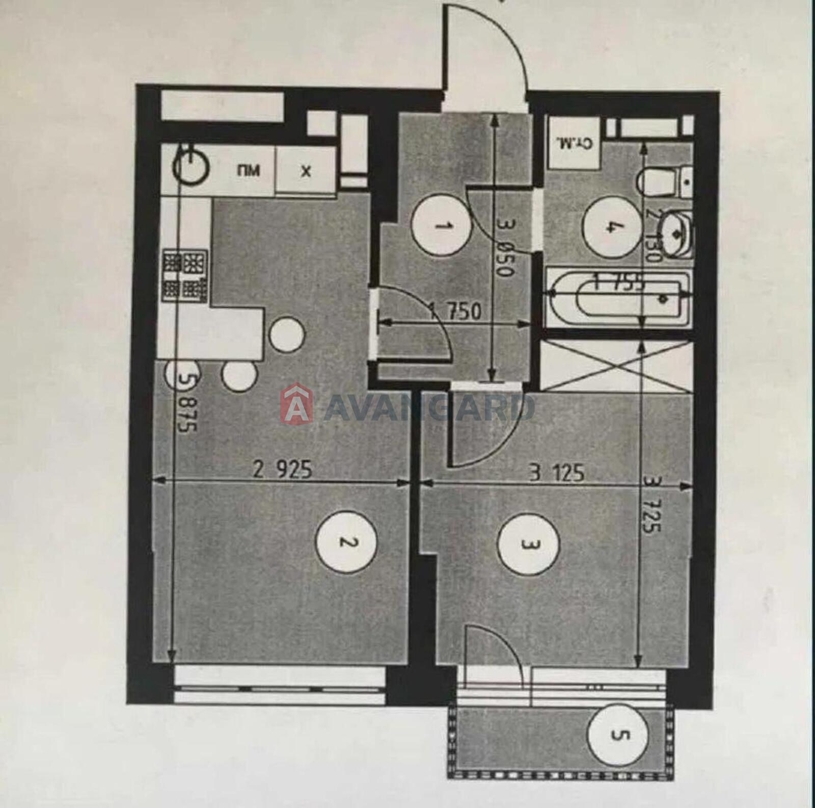 1 кім. квартира, 36/11/15 кв. м., 12/24 поверх фото 1 1 кім. квартира, 36/11/15 кв. м., 12/24 поверх фото 1
