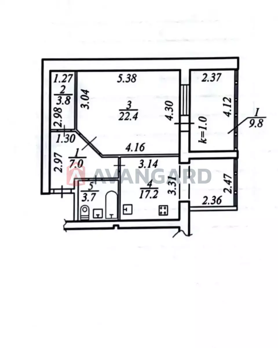 1 кім. квартира, 64/22/17 кв. м., 14/15 поверх фото 12 1 кім. квартира, 64/22/17 кв. м., 14/15 поверх фото 12