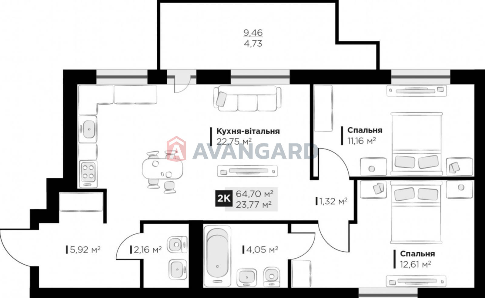 2 ����. ��������, 64.7/33/23 ��. �., 7/8 ���� ���� 10