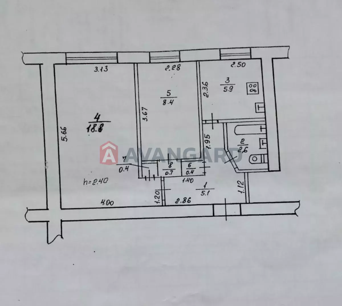 2 кім. квартира, 42/-/6 кв. м., 1/5 поверх фото 5 2 кім. квартира, 42/-/6 кв. м., 1/5 поверх фото 5