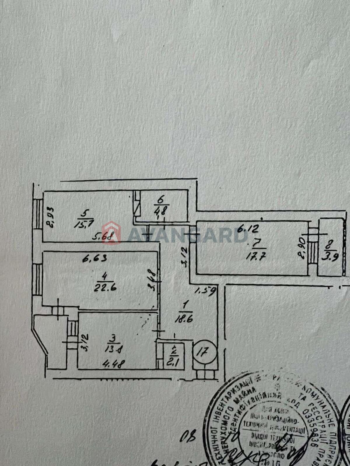 3 кім. квартира, 101/56/13 кв. м., 5/17 поверх фото 1 3 кім. квартира, 101/56/13 кв. м., 5/17 поверх фото 1