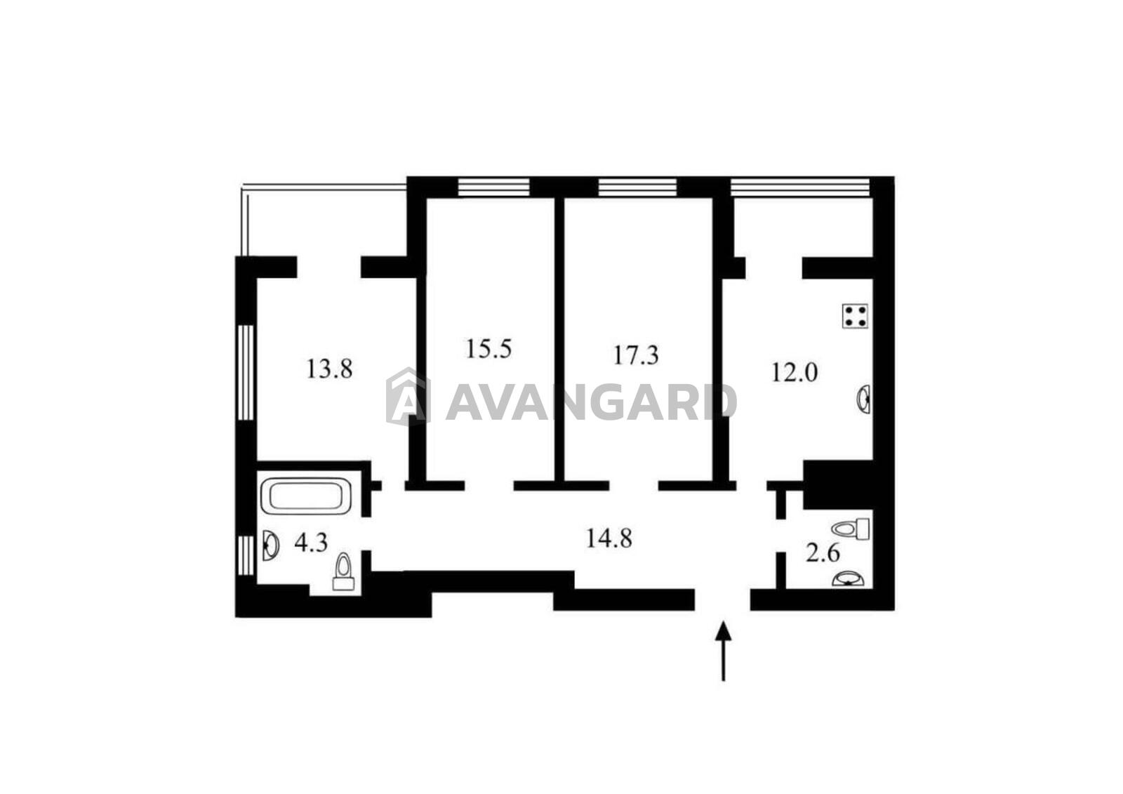 3 комн. квартира, 90/50/15 кв. м., 12/15 этаж фото 19 3 комн. квартира, 90/50/15 кв. м., 12/15 этаж фото 19
