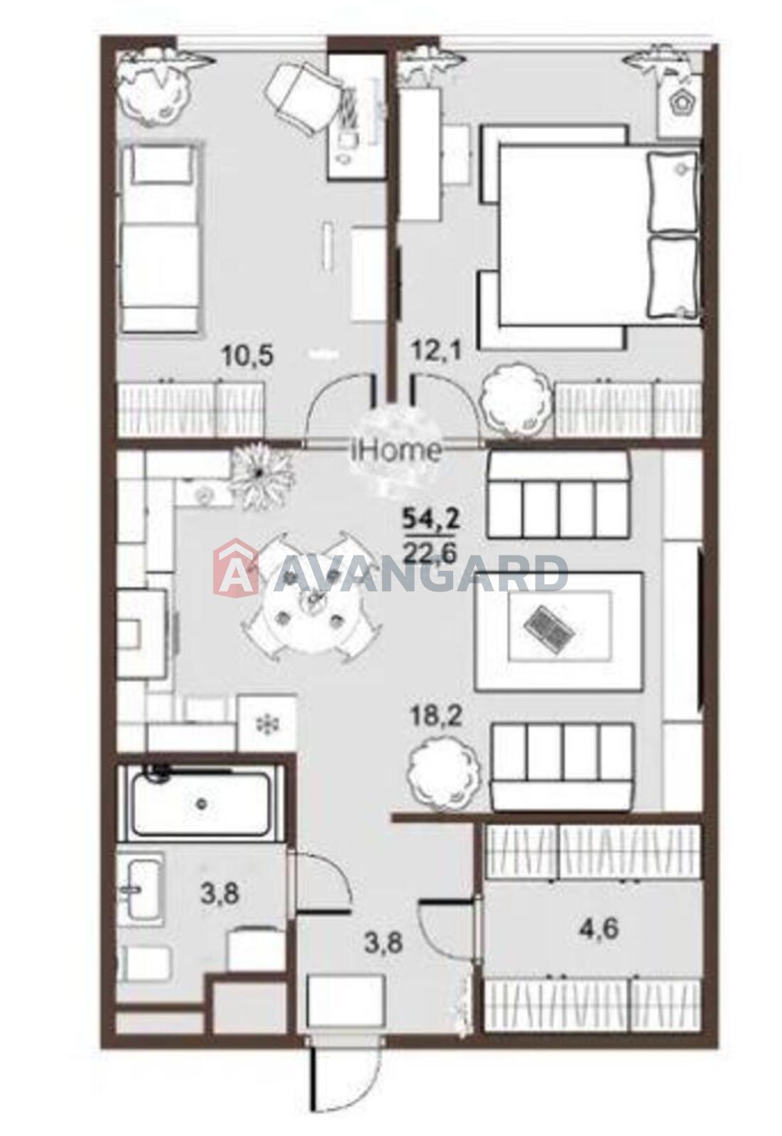 2 комн. квартира, 54/-/15 кв. м., 6/11 этаж фото 10 2 комн. квартира, 54/-/15 кв. м., 6/11 этаж фото 10