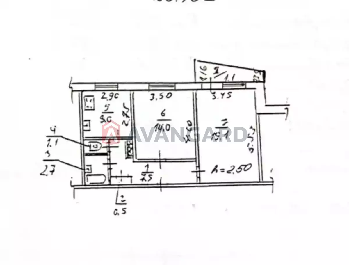 2 кім. квартира, 54/33/8 кв. м., 5/9 поверх фото 12 2 кім. квартира, 54/33/8 кв. м., 5/9 поверх фото 12