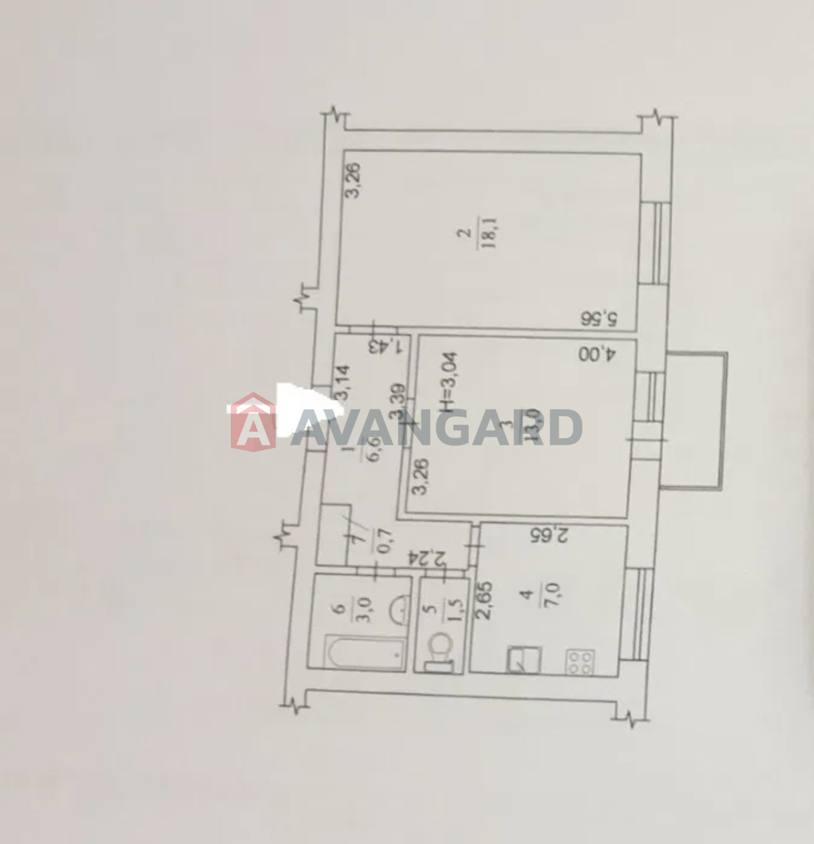 2 кім. квартира, 50/-/7 кв. м., 4/5 поверх фото 3 2 кім. квартира, 50/-/7 кв. м., 4/5 поверх фото 3